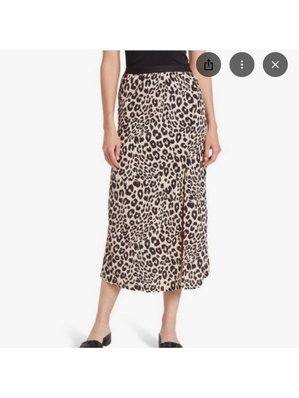 Sanctuary Leopard-Print Midi Skirt in Beige and Black